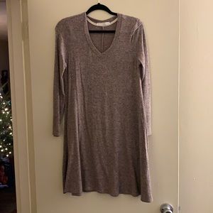 Sweater Dress Size M pink/grey toned V neck